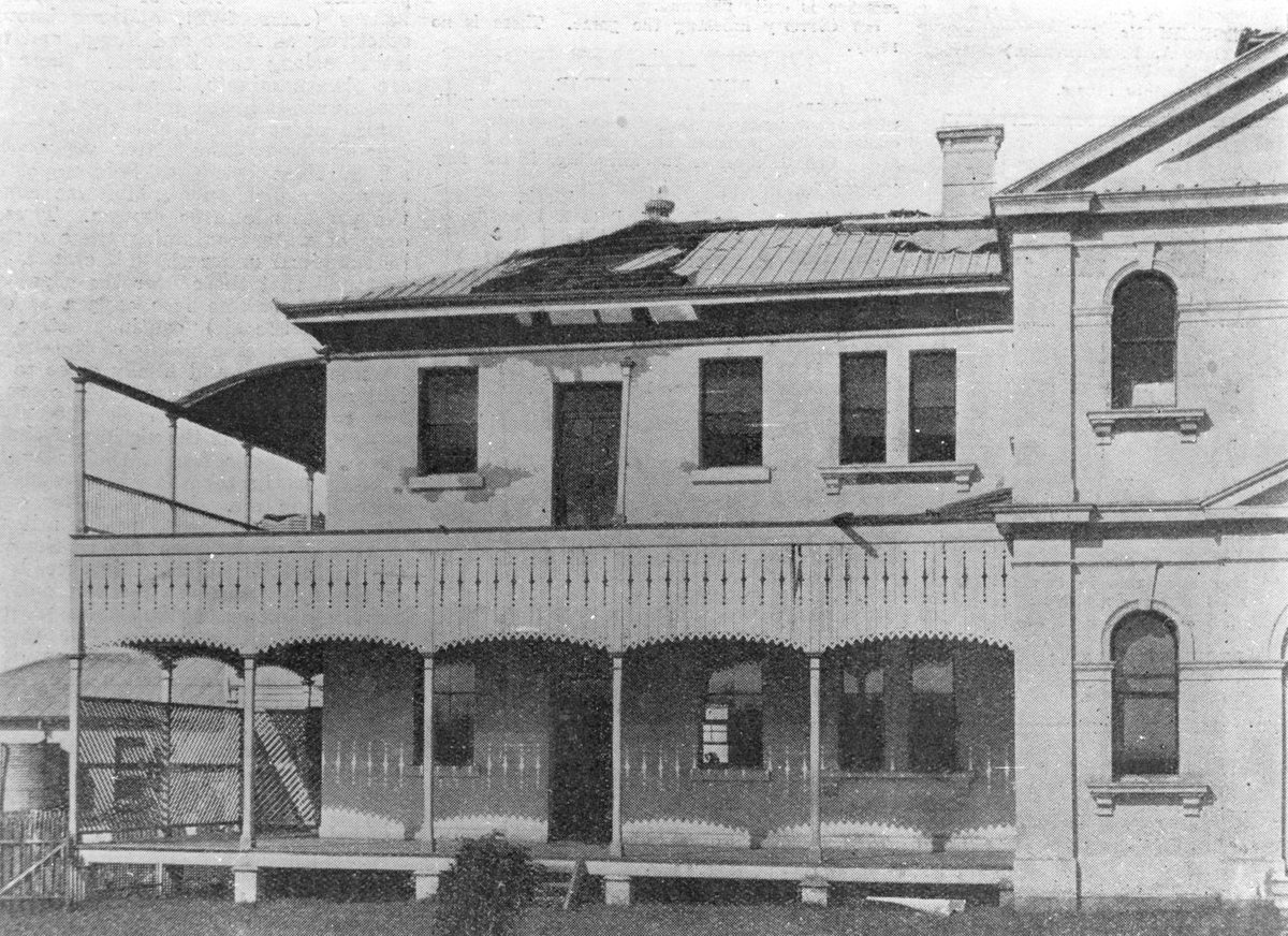 Part of St. Vincent's Orphanage, Nudgee after a storm damaged the building, December, 1905