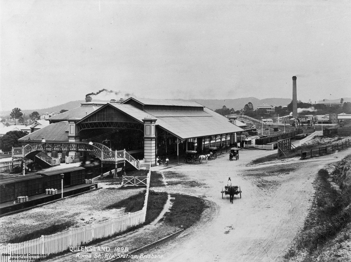 Roma Street Railway Station, Brisbane, 1898, Brisbane City