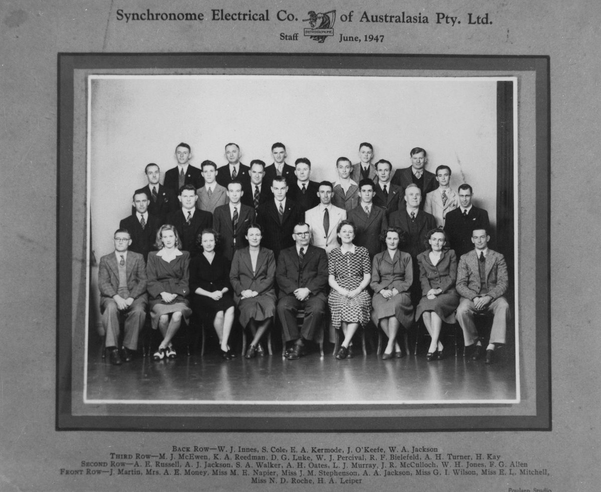 Employees of the Synchonome Electrical Co. of Australasia Pty. Ltd. of 1947, Brisbane