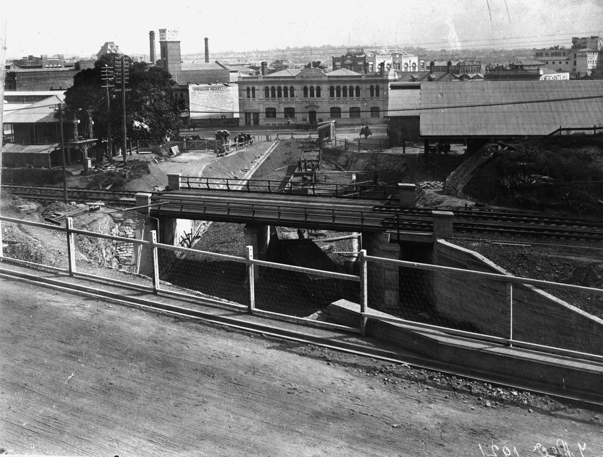 View of the Roma Street Railway Station, Brisbane, 1921, Brisbane City