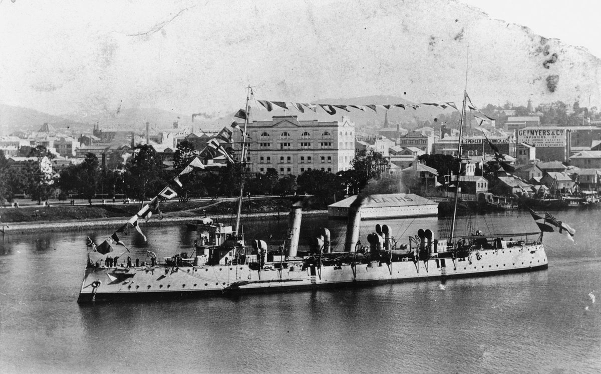 Ship 'Pioneer' in the Town Reach of the Brisbane River, 1912