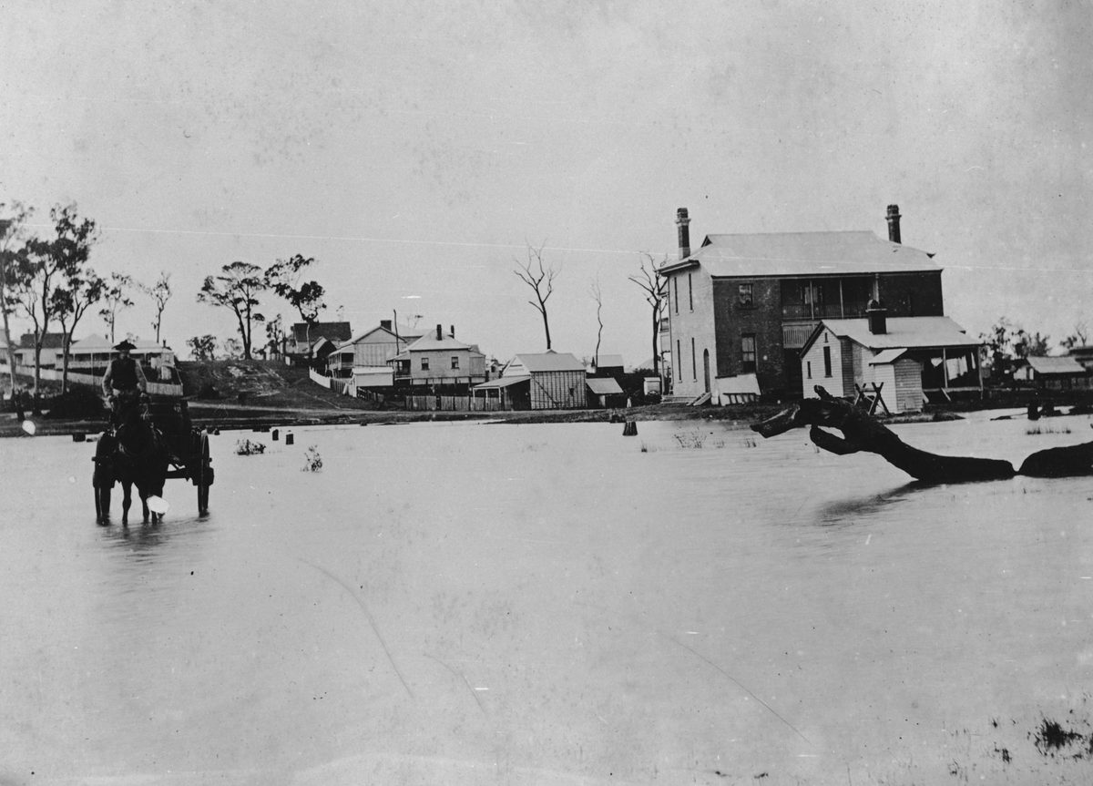 Floodwaters in Sandgate, 1887