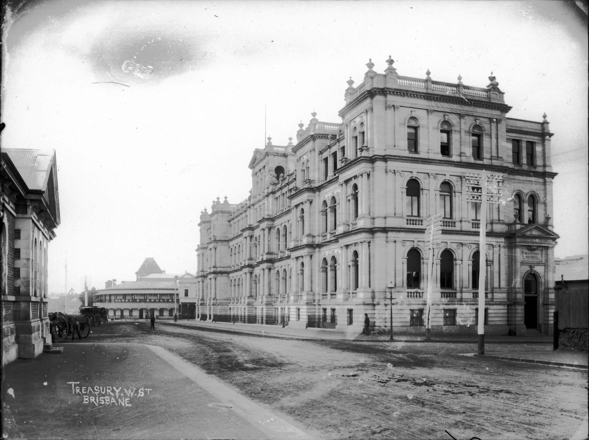 Treasury Building from William Street, 1890, Brisbane City
