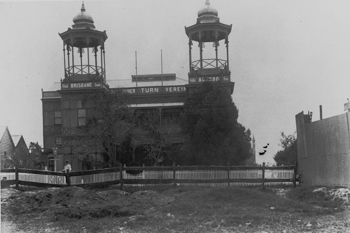 Twin cupolas decorate the German Club in Woolloongabba, Brisbane, 1907