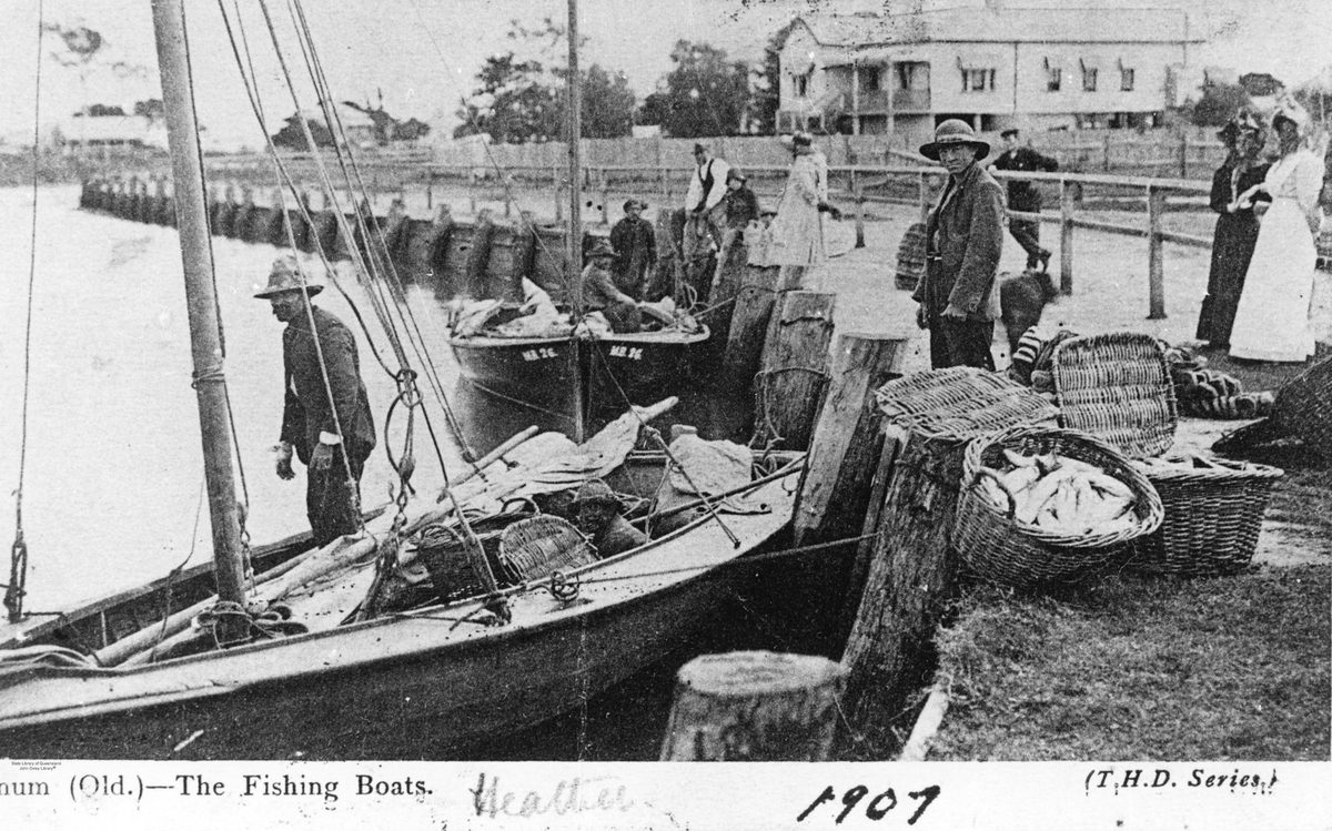 Fishing boats at Wynnum, 1907