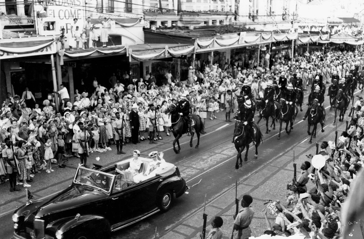 Queen Elizabeth II and The Duke of Edinburgh on their visit to Brisbane, 1954