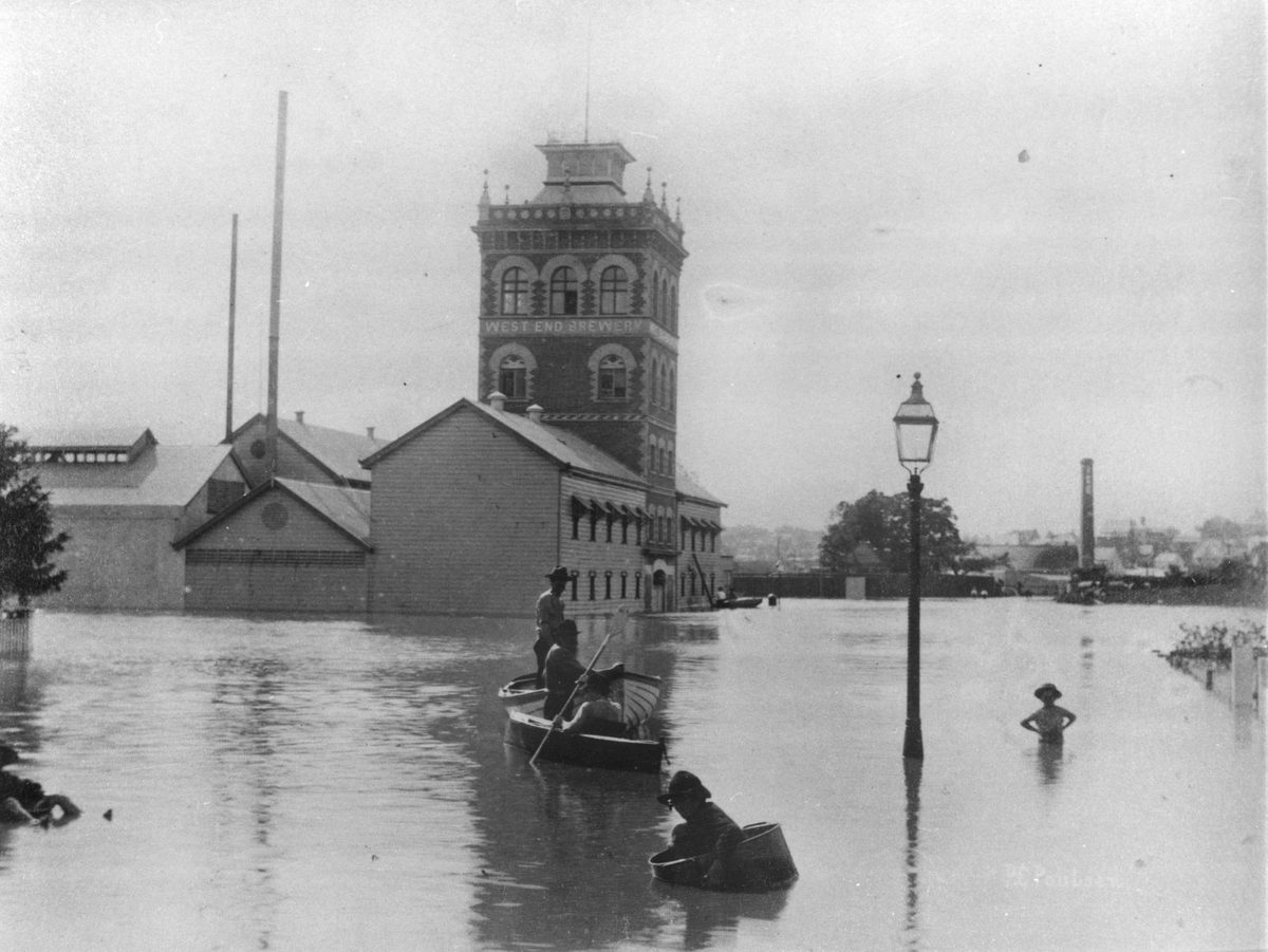West End Brewery during the 1890 flood