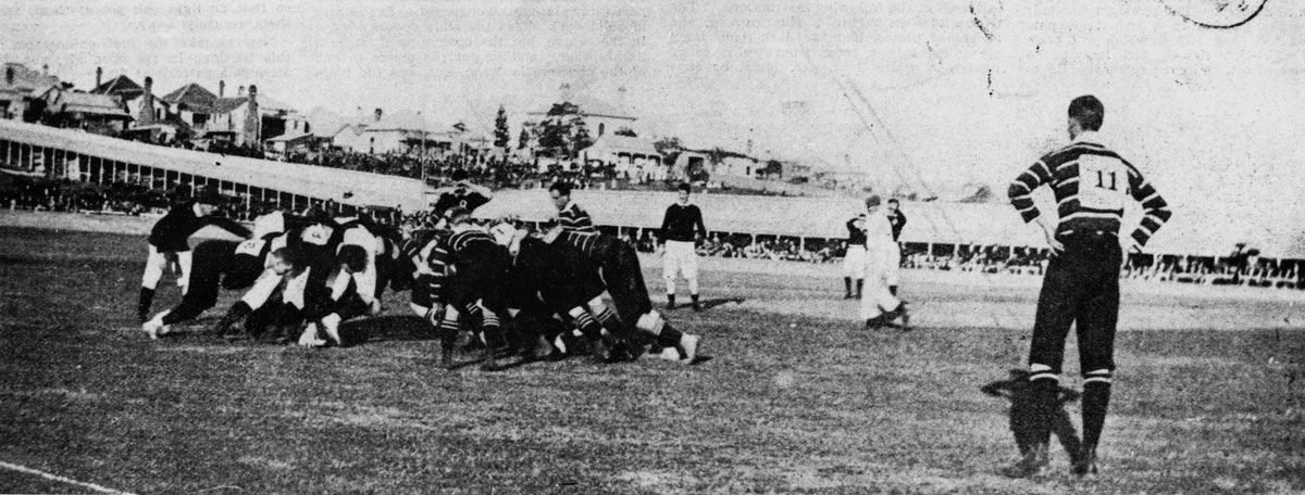 Queensland plays Mullineux's English Team at Rugby Union in Brisbane, (1899)