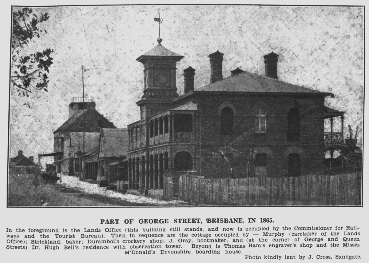 Part of George Street, Brisbane, in 1865, Brisbane City