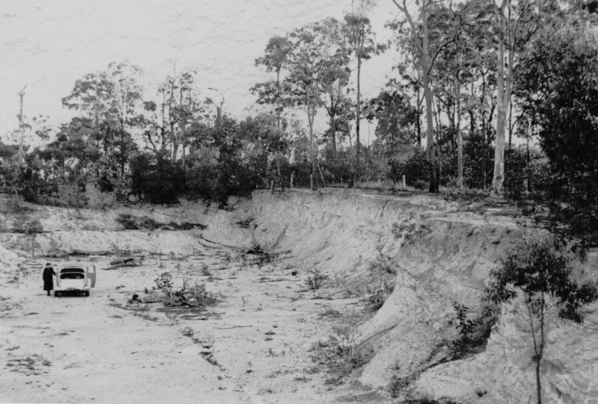 Runcorn Quarry in Brisbane which is now the site of the Queensland State Archives, 1940