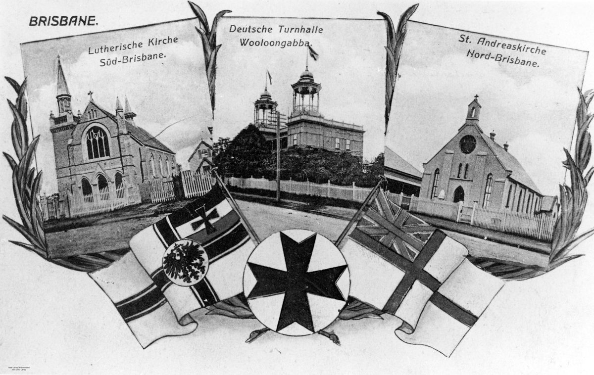 Lutheran Church at South Brisbane, St. Andrew's Church at North Brisbane and the German Club at Woolloongabba, Brisbane, 1912