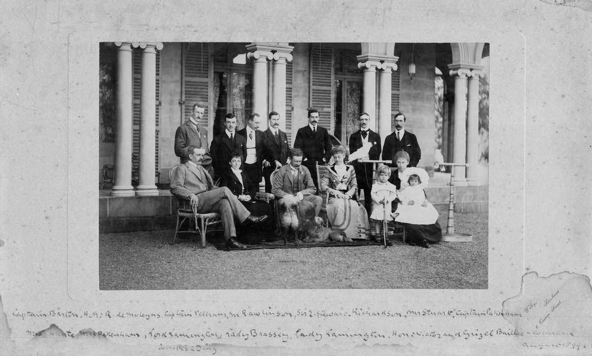 Lord and Lady Lamington, their children, and guests at Government House, Brisbane, 1899, Brisbane City