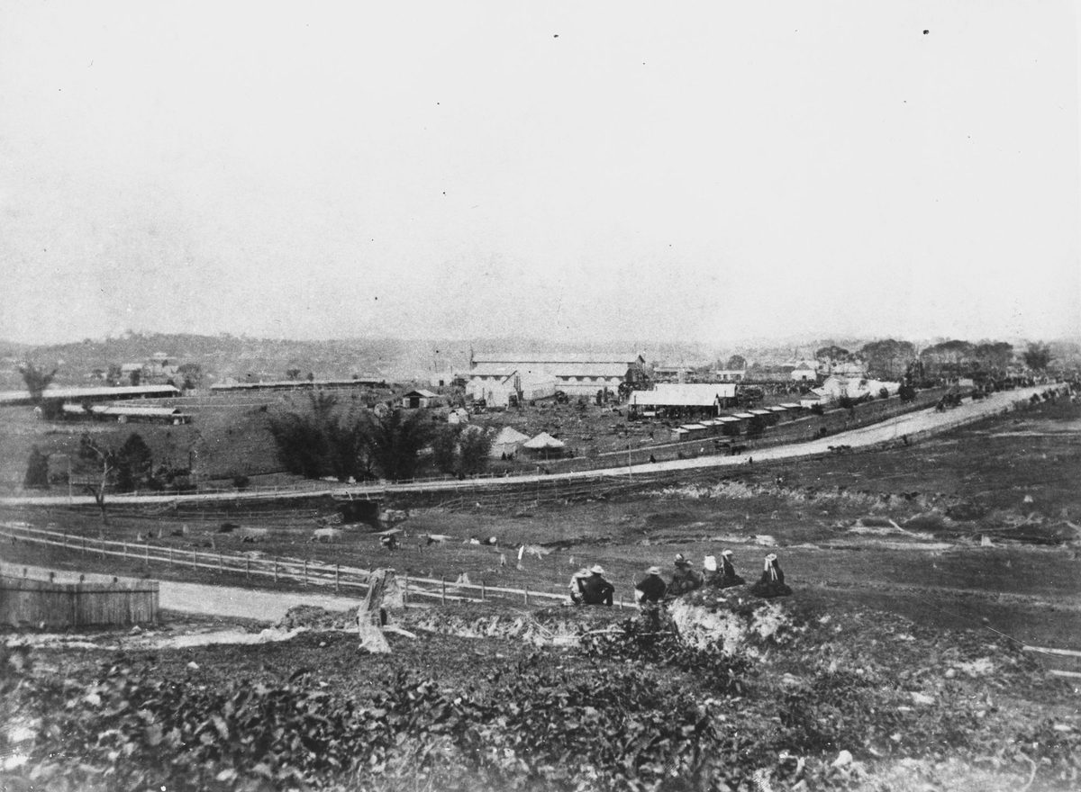 View from Herston Road over Victoria Park, Brisbane, 1876