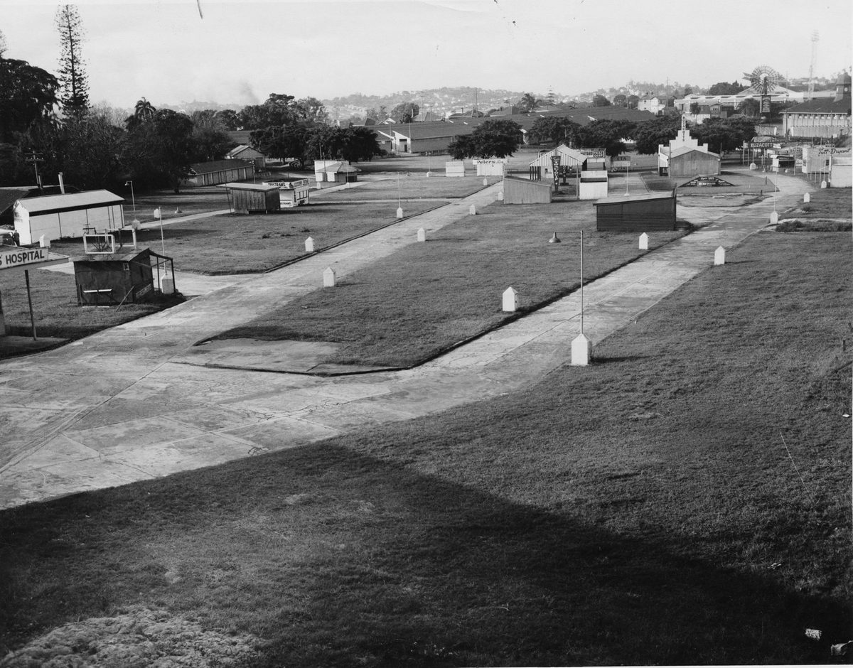 Parking area at the Brisbane Exhibition Grounds, 1954, Bowen Hills