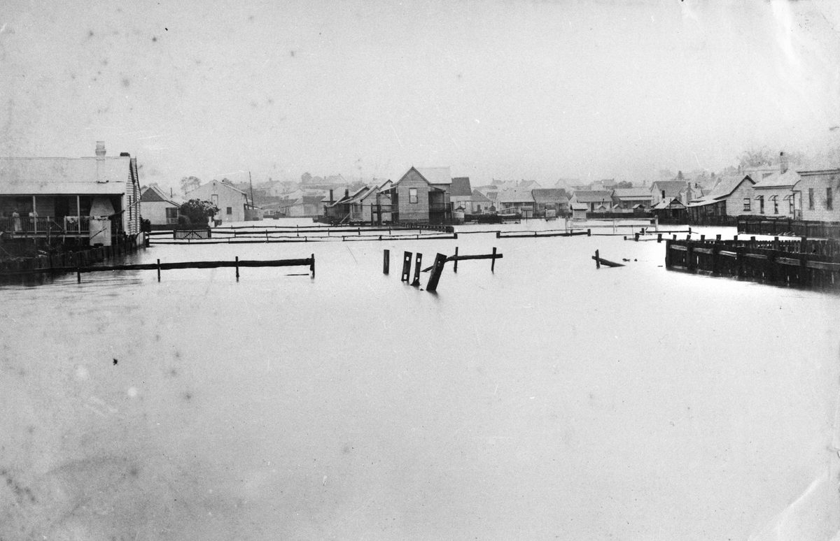 Floods in Fortitude Valley, Brisbane, 1887