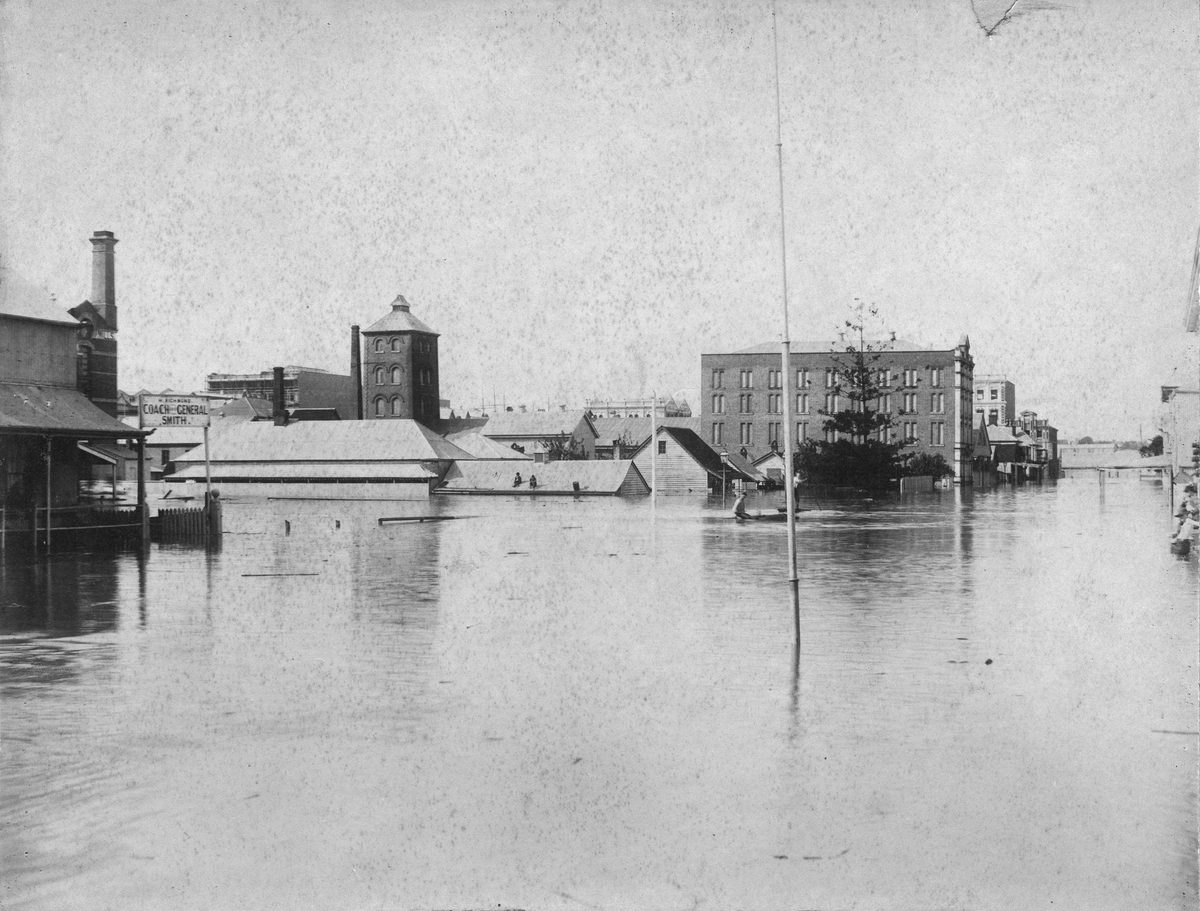 Brisbane floods in Margaret Street, 1890