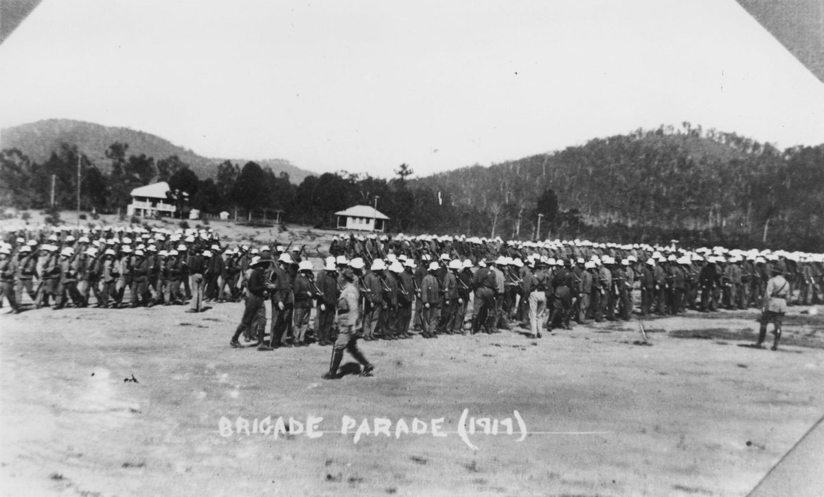 Brigade parade, Enoggera Camp, 1917