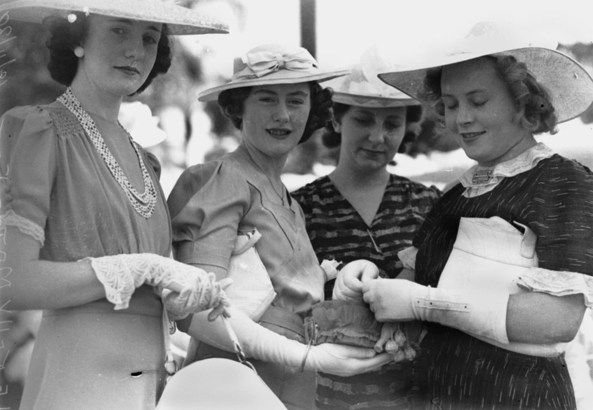 Four women attending the Mater Hospital Fete, Brisbane, 1939, South Brisbane