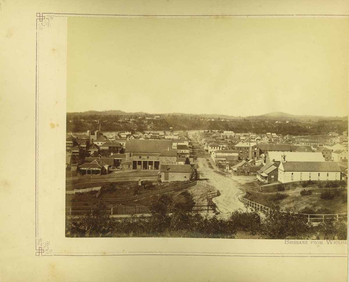 Part of a panorama of Brisbane, Queensland taken from Wickham Terrace, 1875, Brisbane City