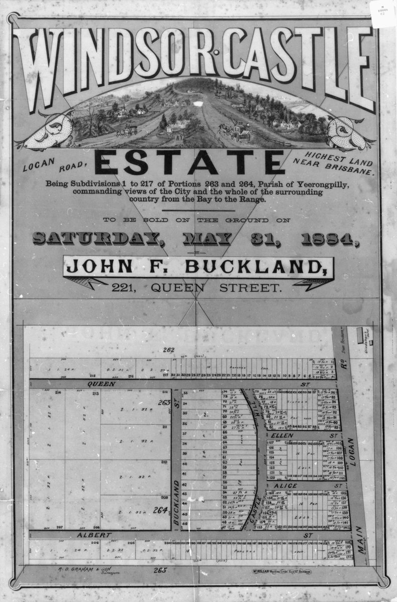 Land sale handbill of Windsor Castle Estate in Holland Park, offered for sale in 1884