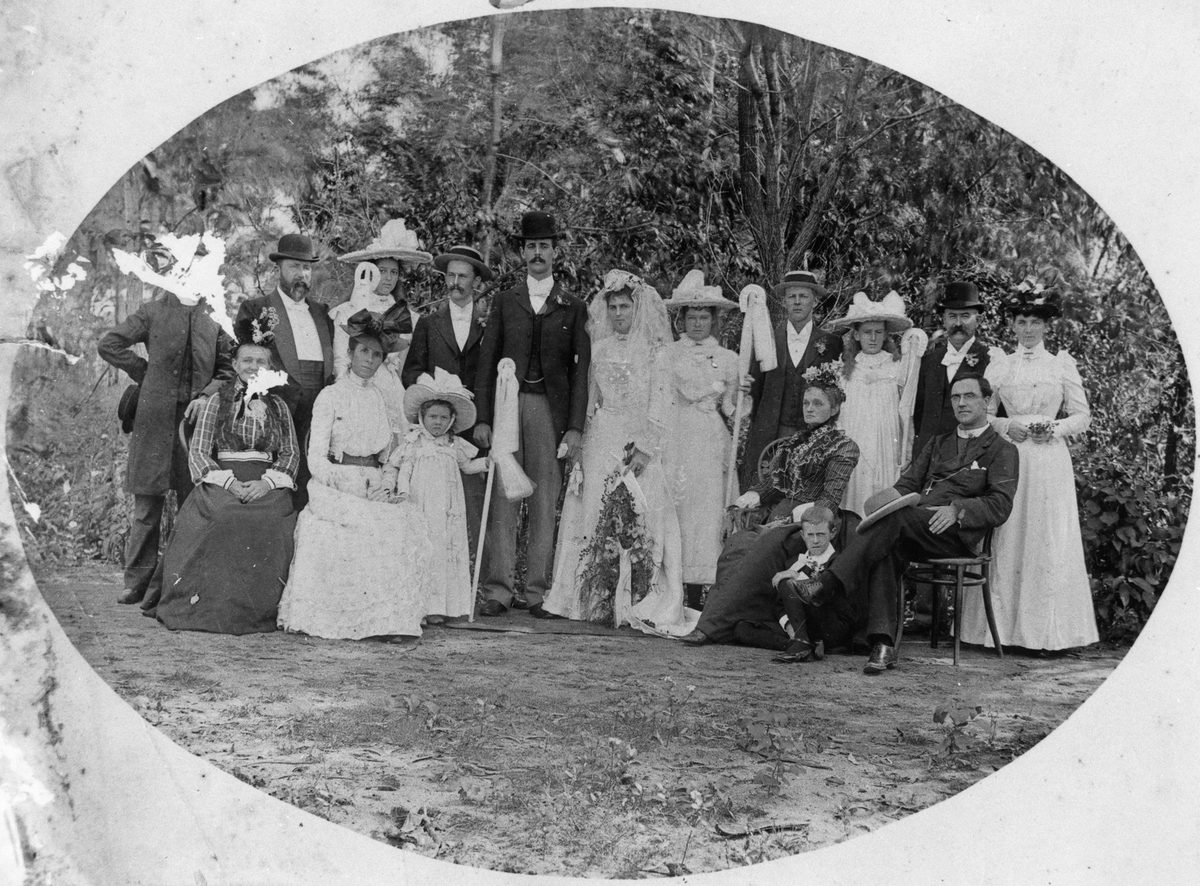 Marriage of Joln Lunn and Louise D'arcy at Shorncliffe, Brisbane, in 1893