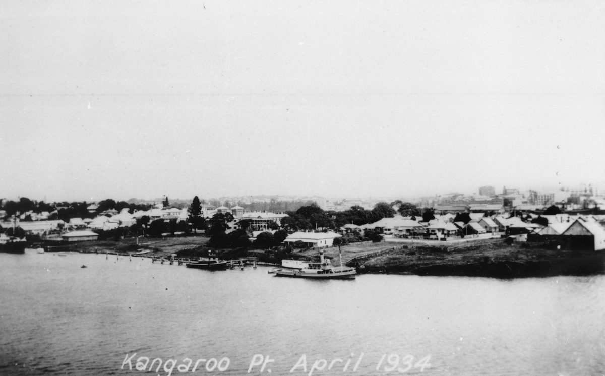 Panoramic view of Kangaroo Point, April 1934