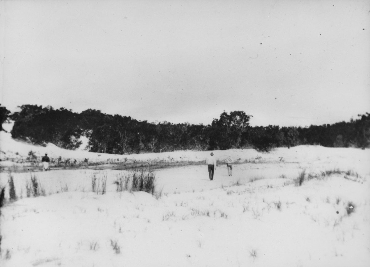 Exploring the sandhills on Moreton Isand, 1890, Moreton Island