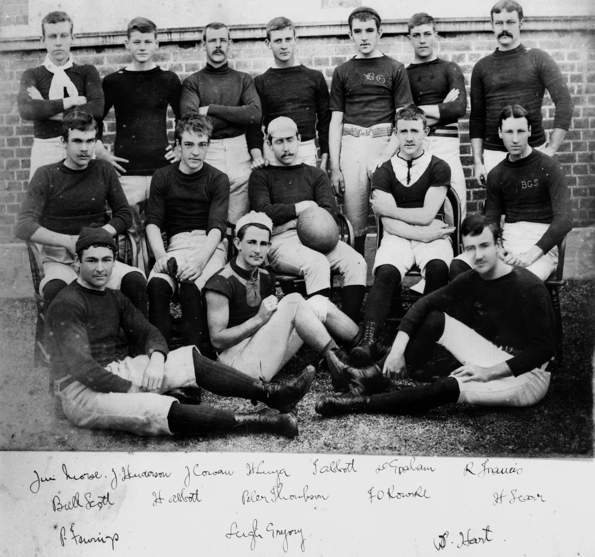 Brisbane Grammar School's first Rugby Union team, 1887, Spring Hill