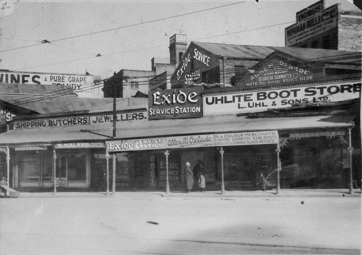 Exide Service Station at Petrie Bight, Brisbane, 1922