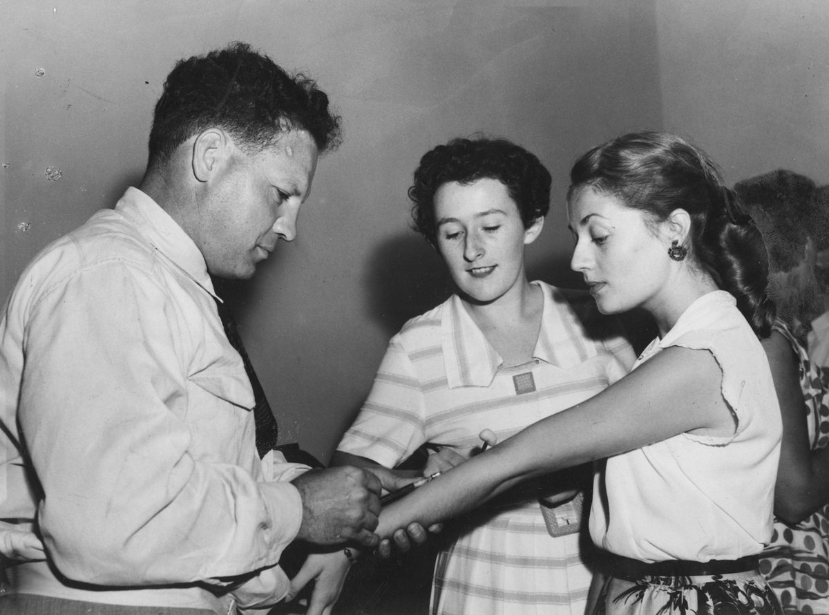 University student having a Mantoux test, St. Lucia, 1954, St Lucia