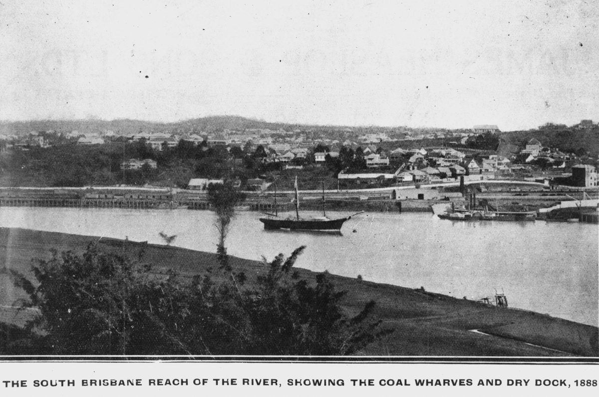 South Brisbane Reach of the river, 1888