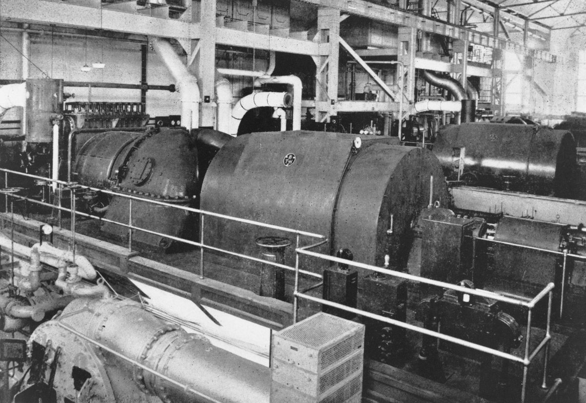 Interior view of the New Farm Power House, 1940