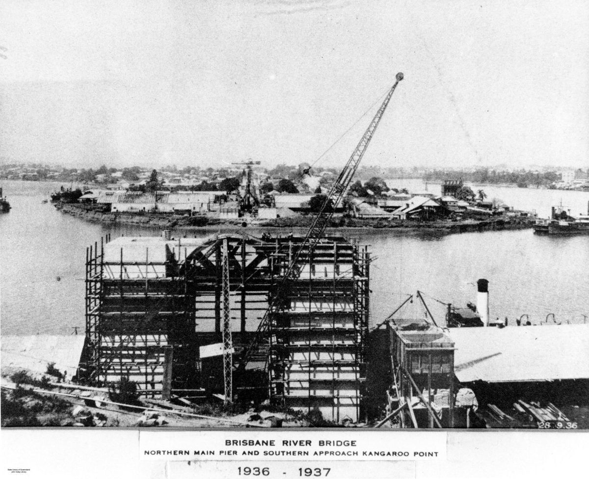 Building the Story Bridge, Brisbane, 1936, Kangaroo Point